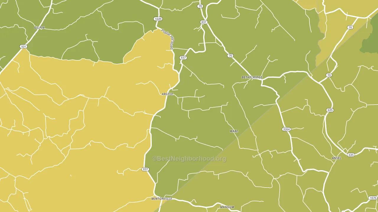Bethelridge, KY block-group voter-turnout map