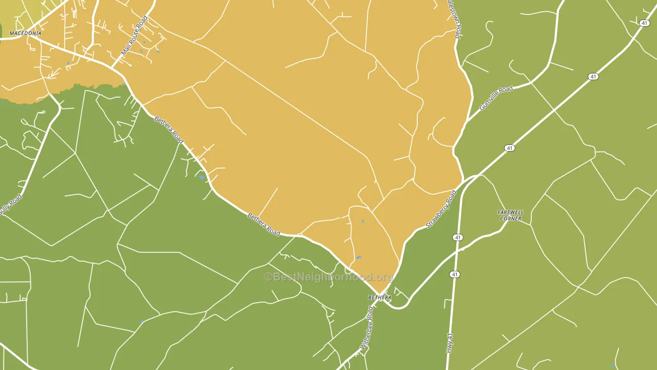 Bethera, SC block-group voter-turnout map
