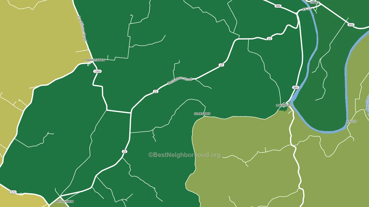 Bethlehem, KY block-group voter-turnout map