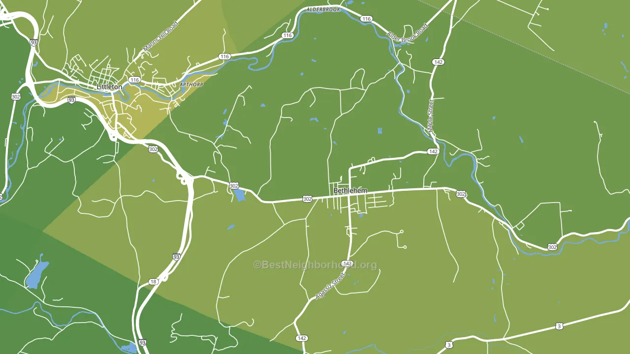 Bethlehem, NH block-group voter-turnout map