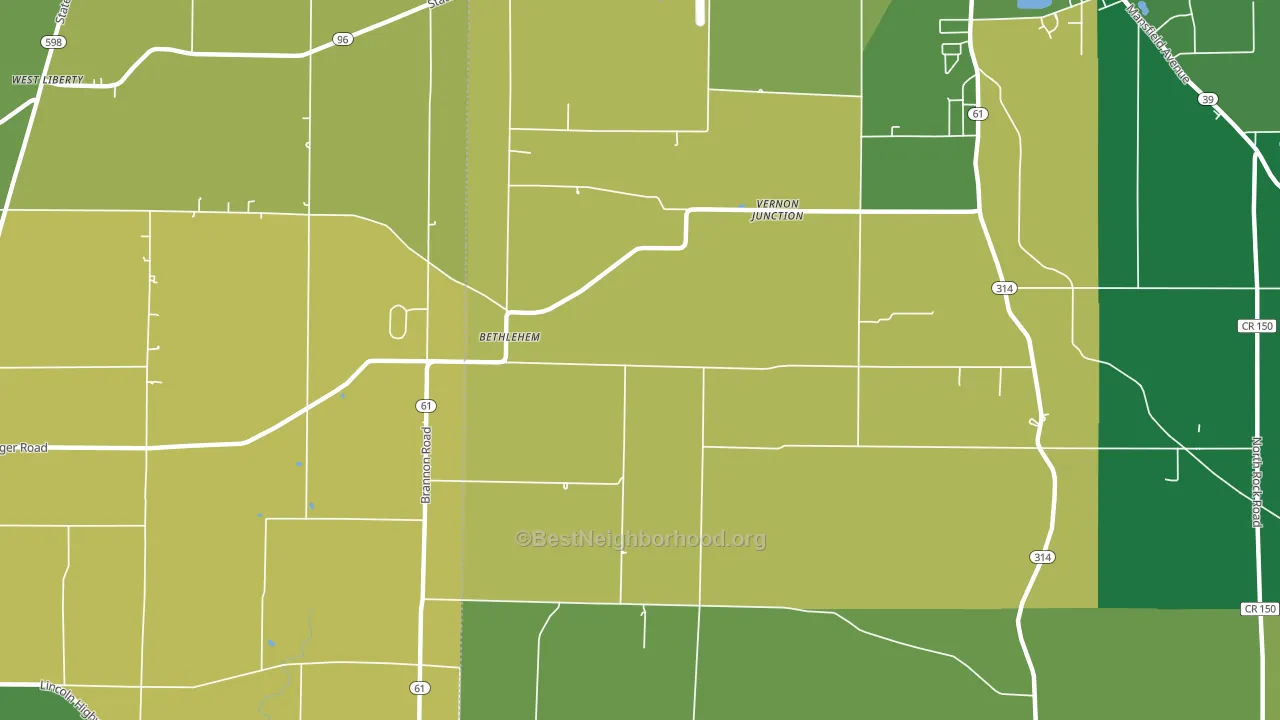 Bethlehem, OH block-group voter-turnout map