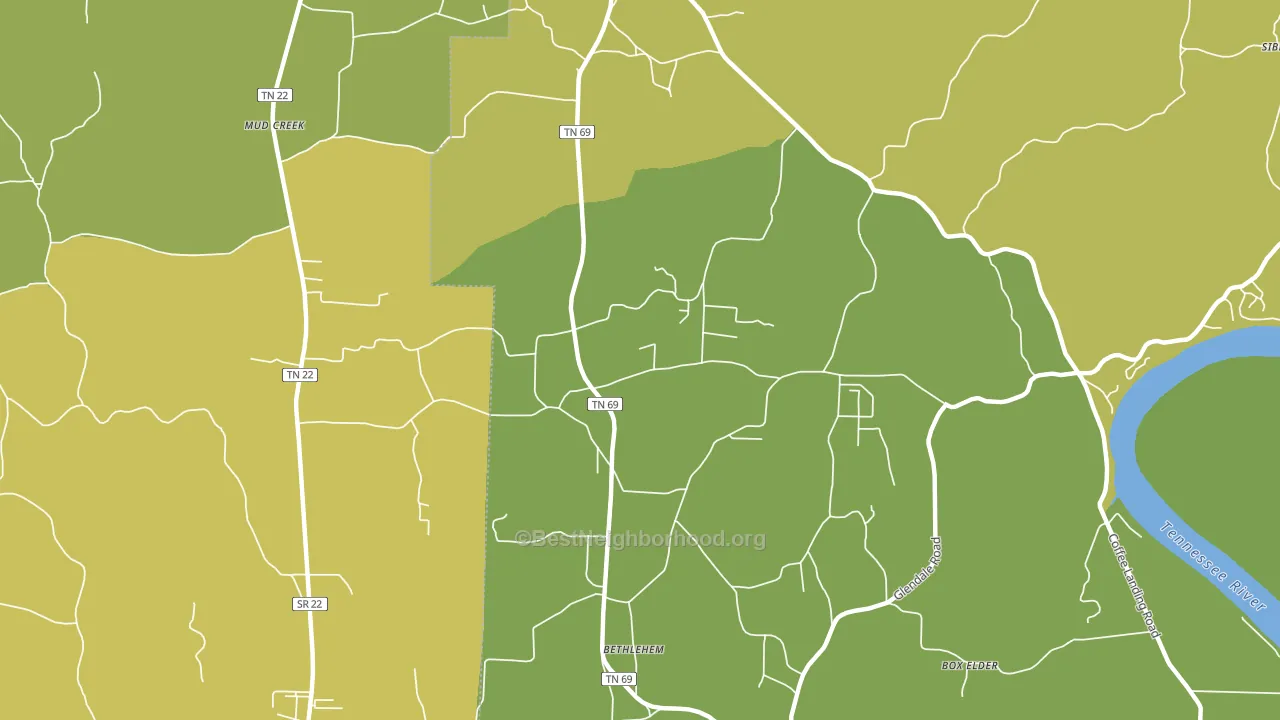 Bethlehem, TN block-group voter-turnout map