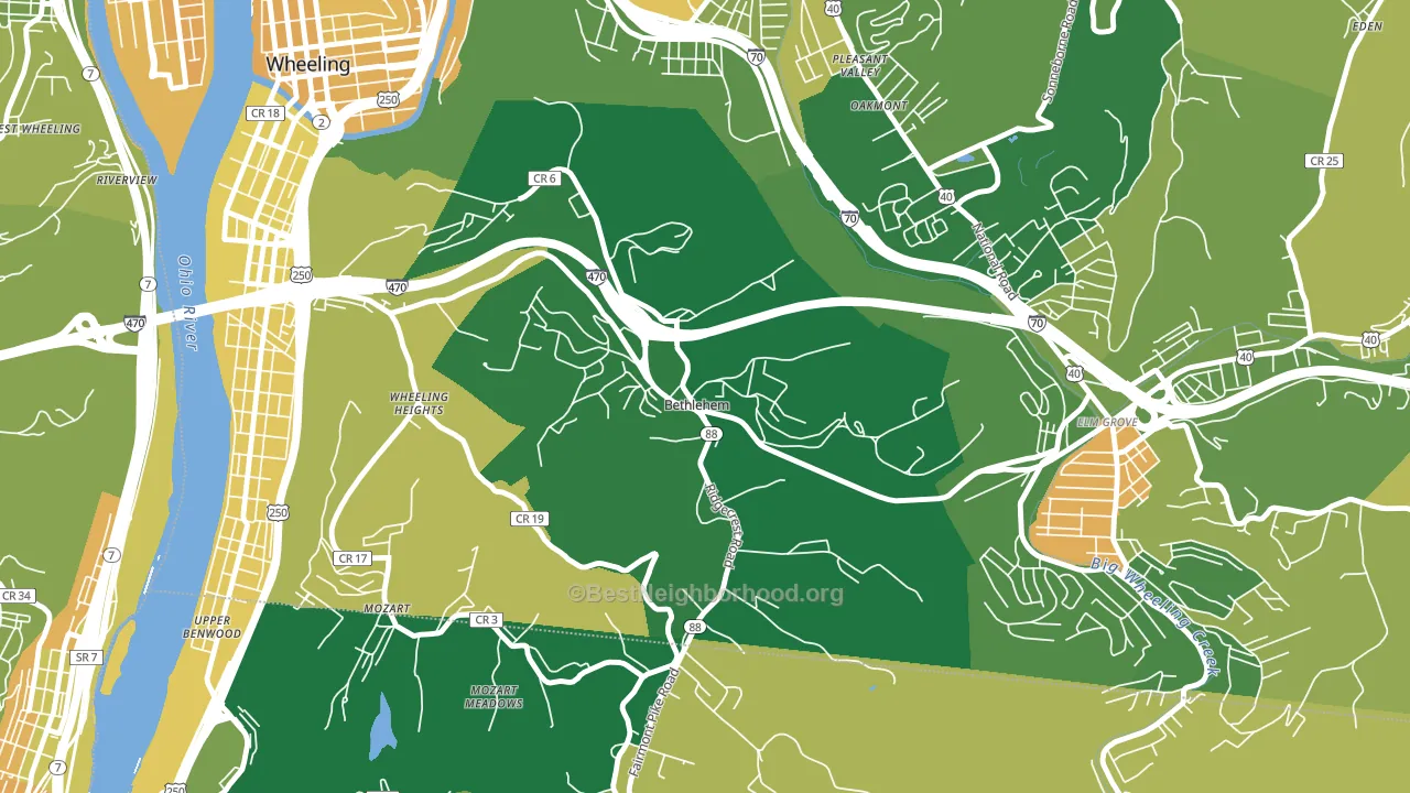 Bethlehem, WV block-group voter-turnout map