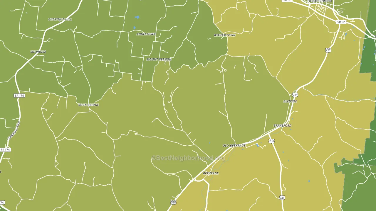 Bethpage, TN block-group voter-turnout map