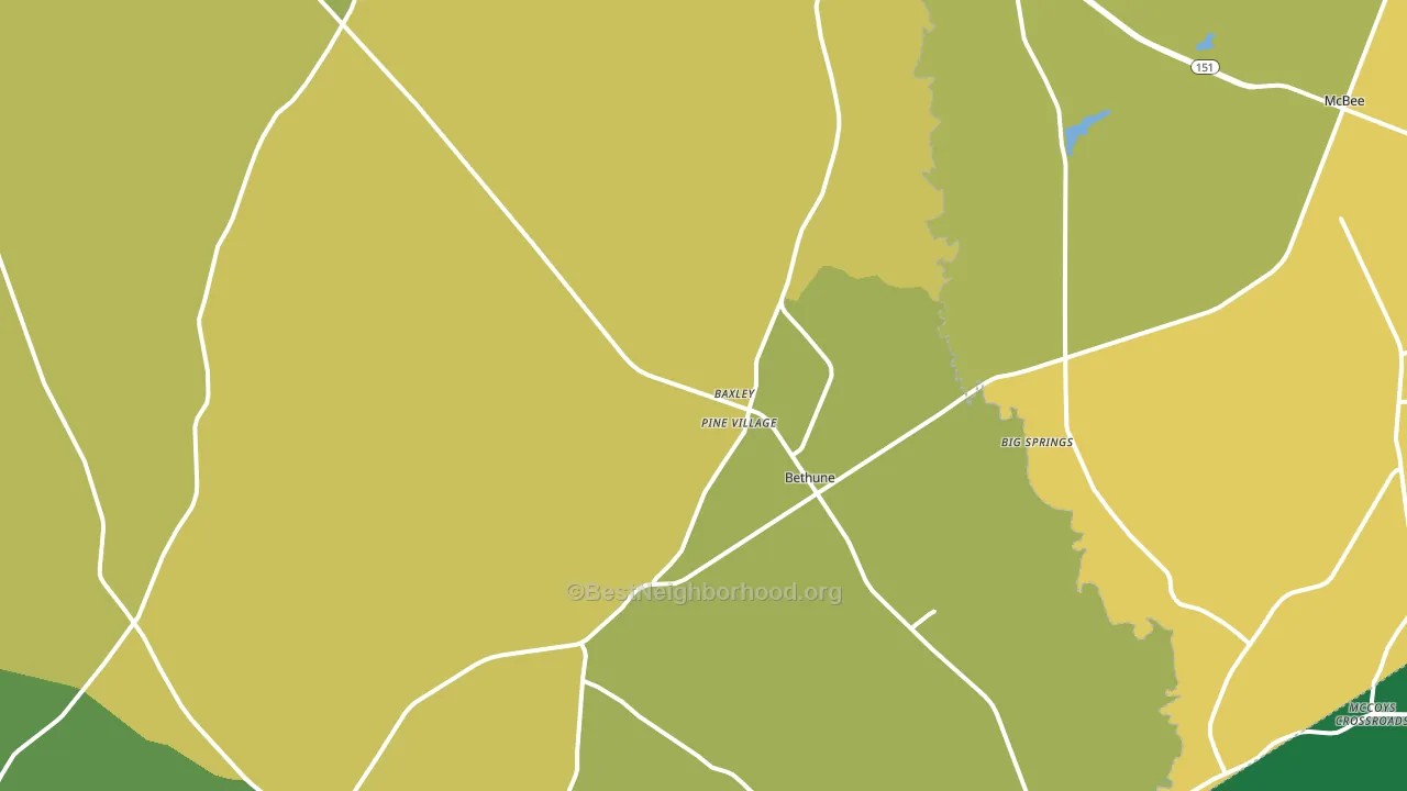 Bethune, SC block-group voter-turnout map