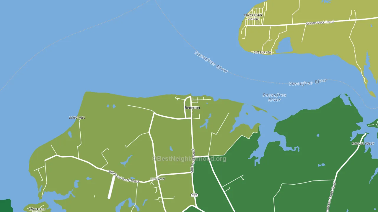 Betterton, MD block-group voter-turnout map