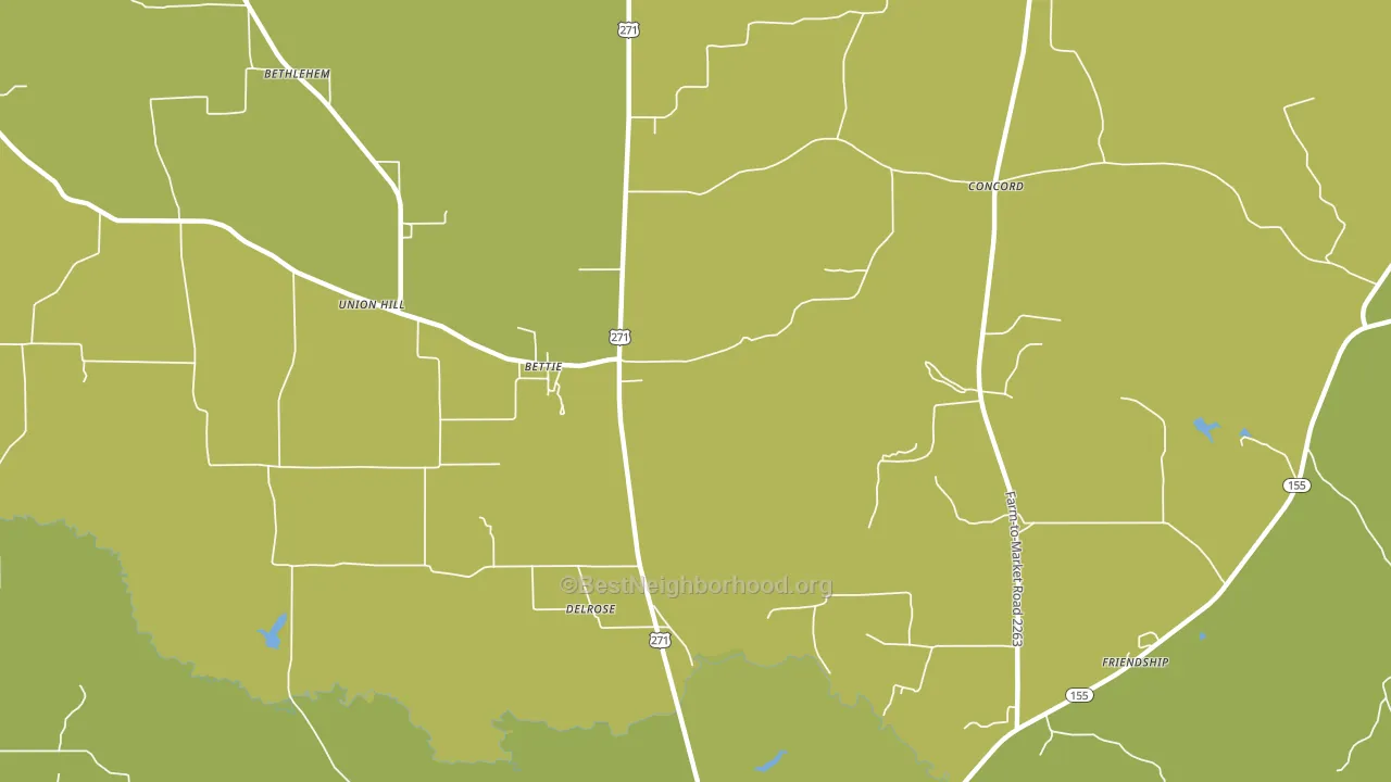 Bettie, TX block-group voter-turnout map