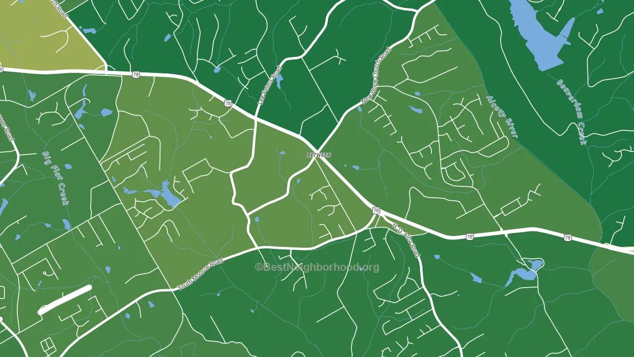 Between, GA block-group voter-turnout map