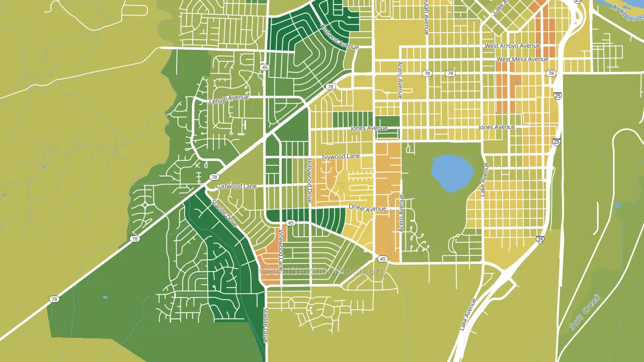 Beulah Heights, Pueblo, CO block-group voter-turnout map