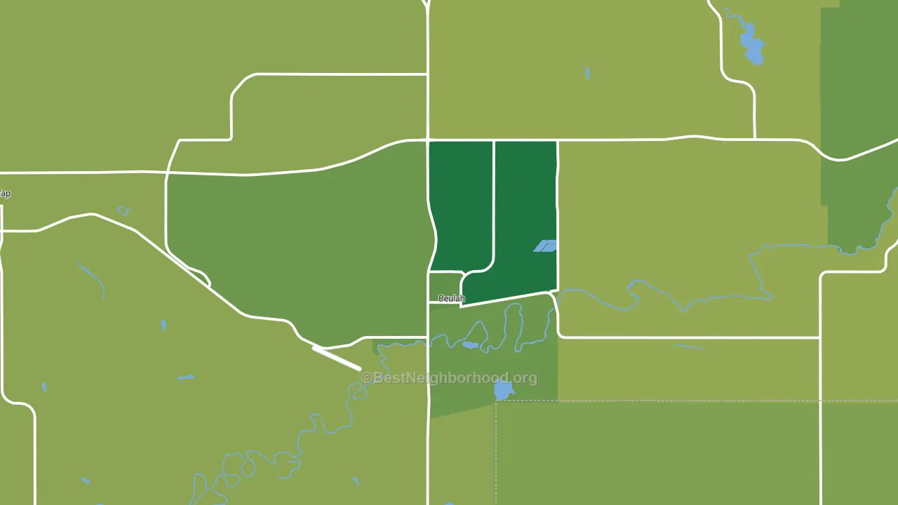 Beulah, ND block-group voter-turnout map