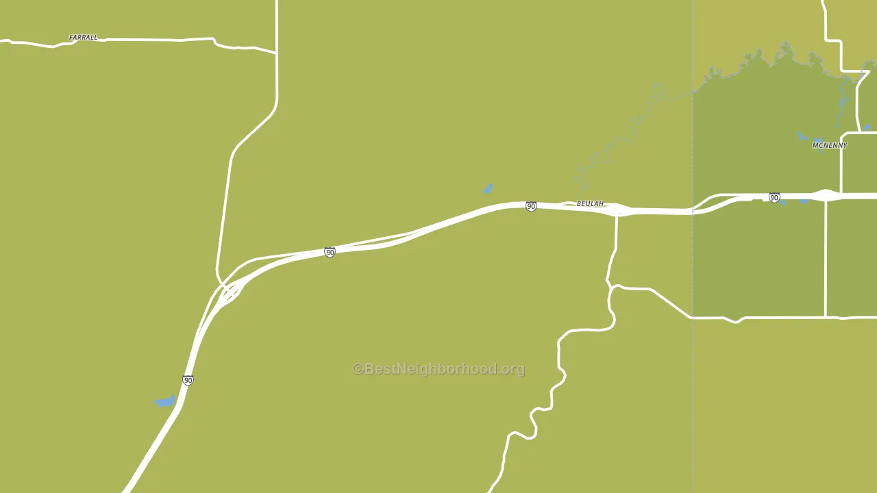 Beulah, WY block-group voter-turnout map