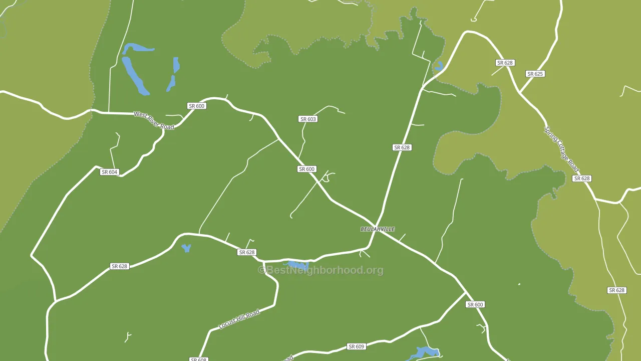 Beulahville, VA block-group voter-turnout map