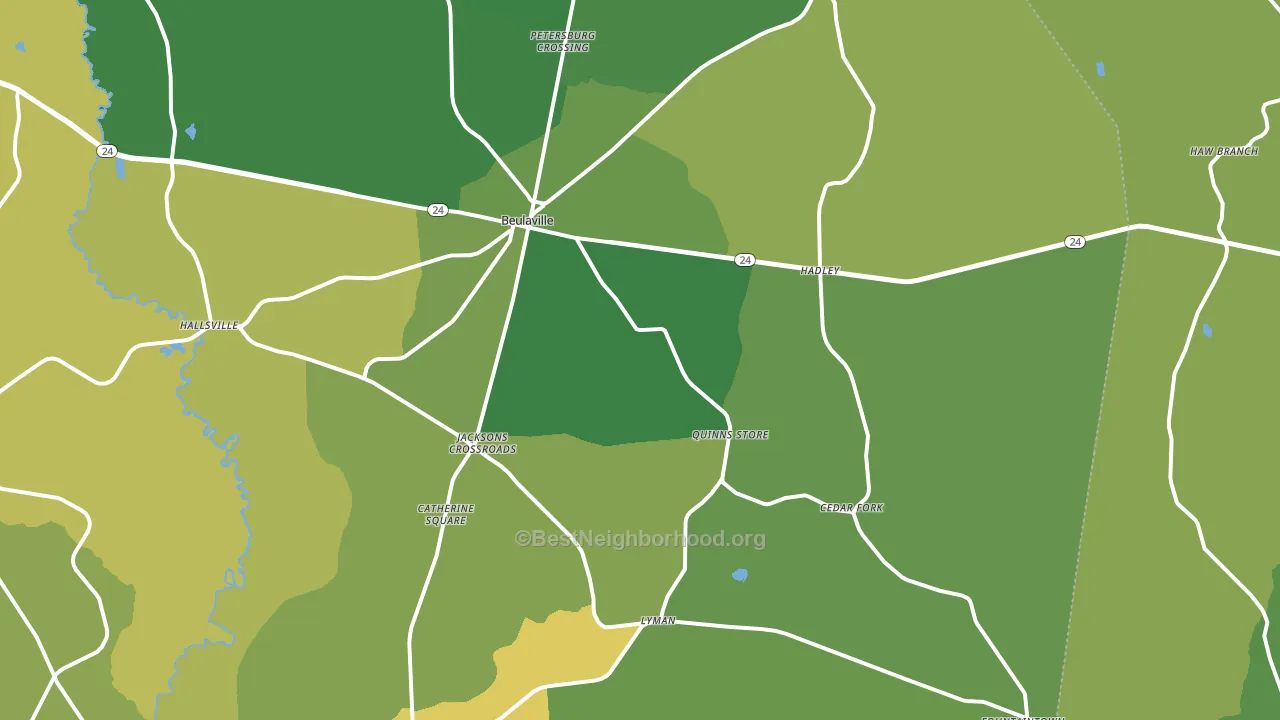 Beulaville, NC block-group voter-turnout map
