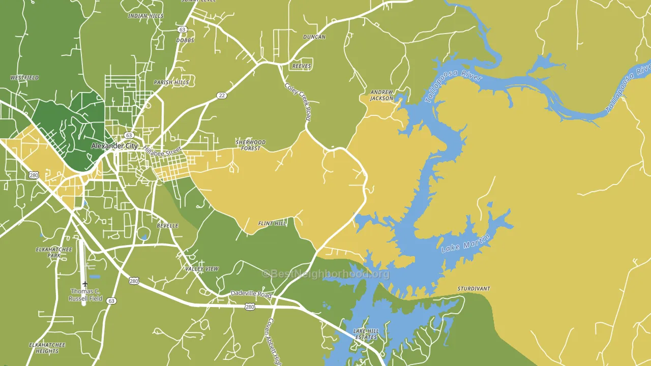 Bevelle, AL block-group voter-turnout map