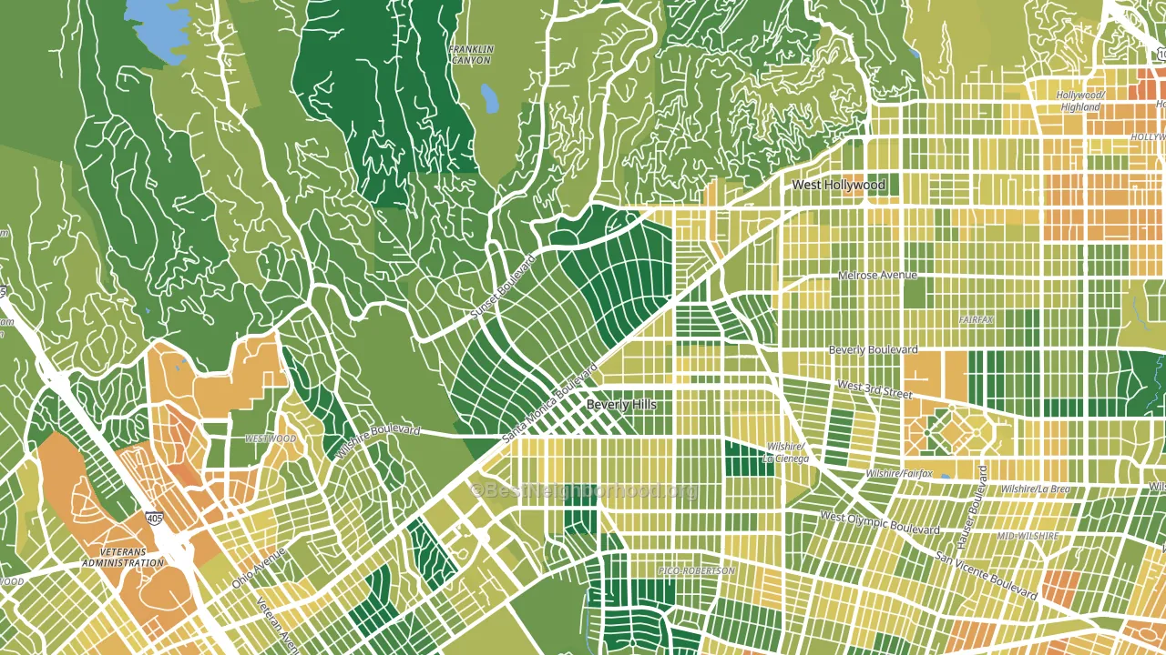 Beverly Hills, CA block-group voter-turnout map