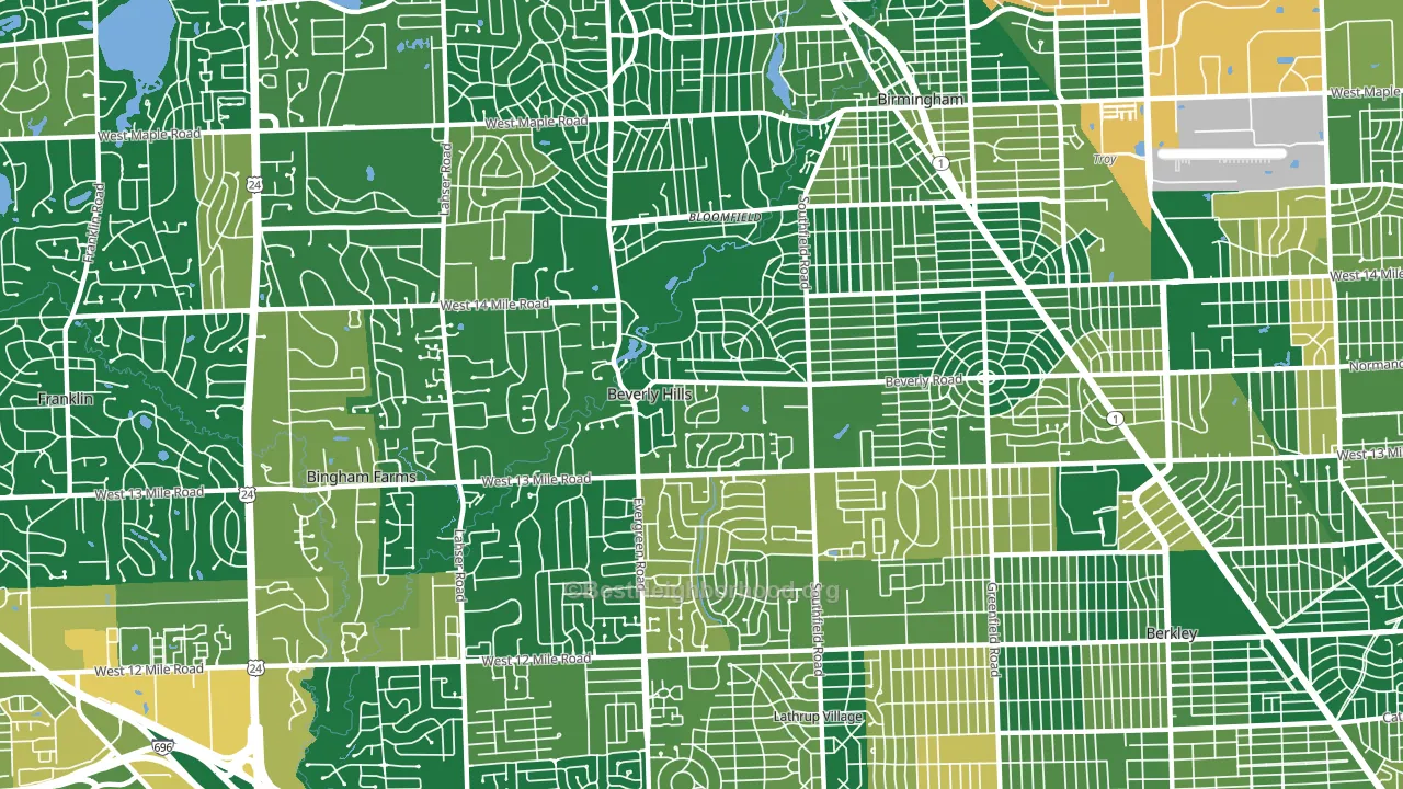 Beverly Hills, MI block-group voter-turnout map
