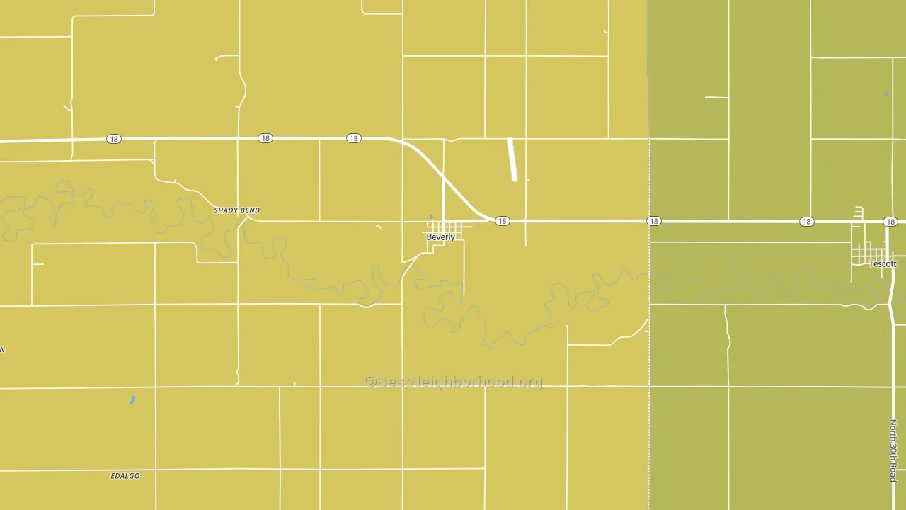 Beverly, KS block-group voter-turnout map