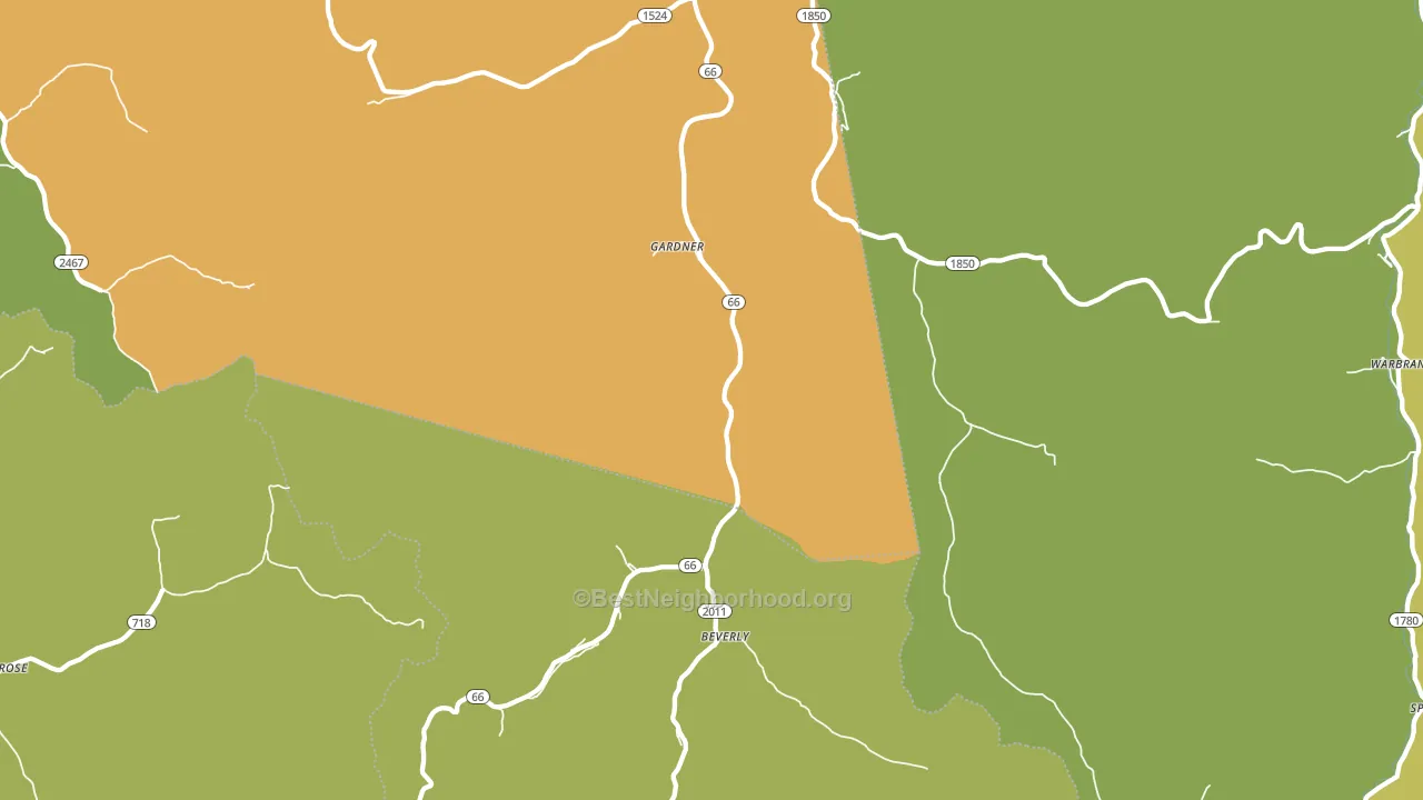 Beverly, KY block-group voter-turnout map