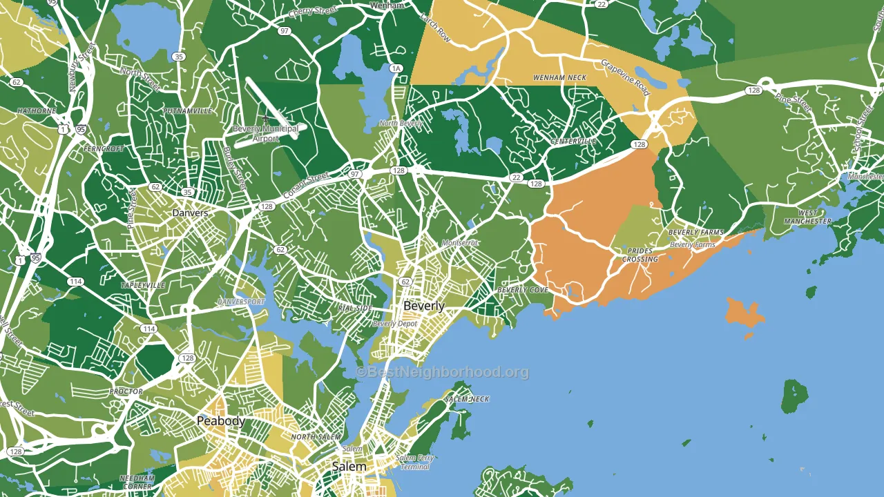Beverly, MA block-group voter-turnout map
