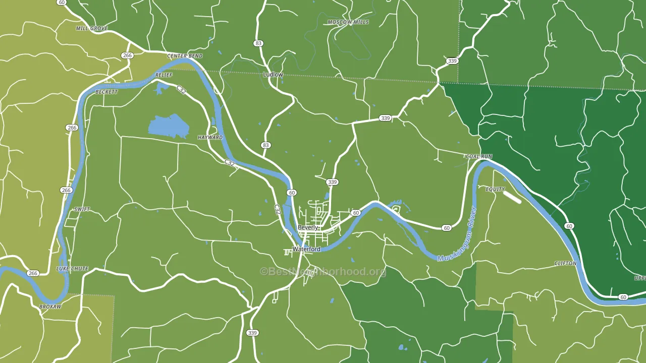 Beverly, OH block-group voter-turnout map