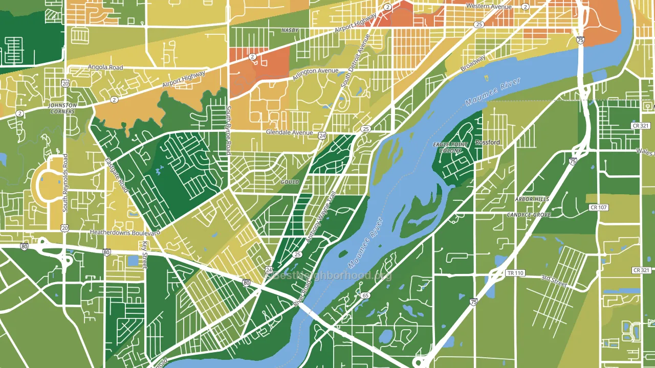 Beverly, Toledo, OH block-group voter-turnout map