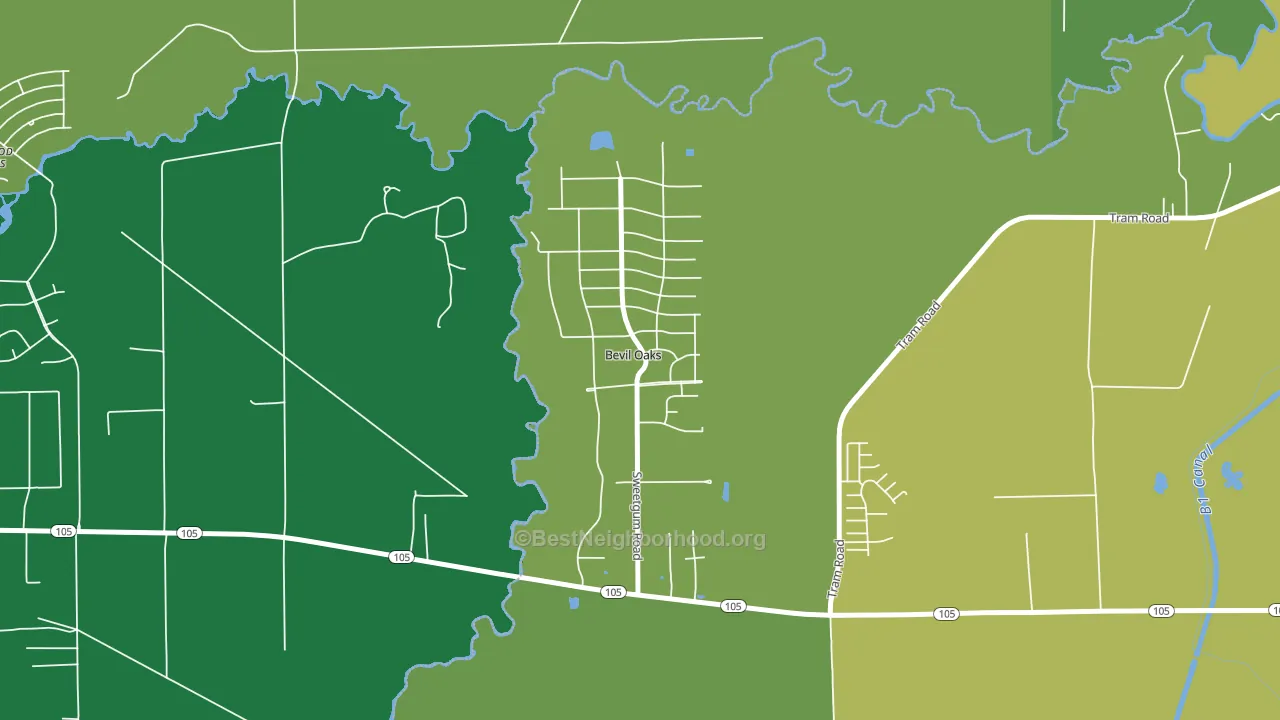 Bevil Oaks, TX block-group voter-turnout map