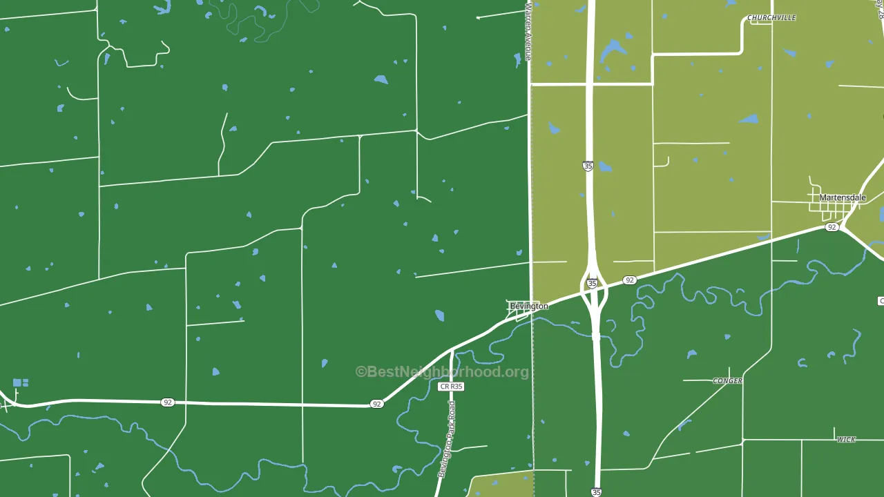 Bevington, IA block-group voter-turnout map
