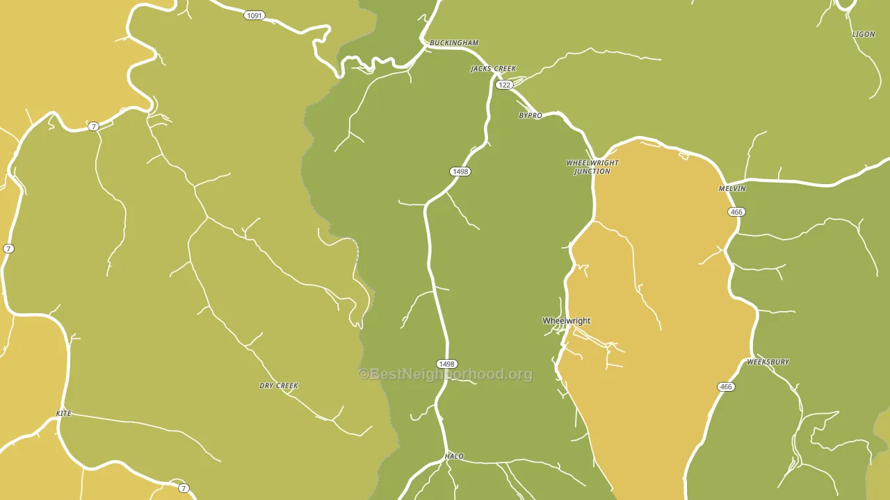 Bevinsville, KY block-group voter-turnout map