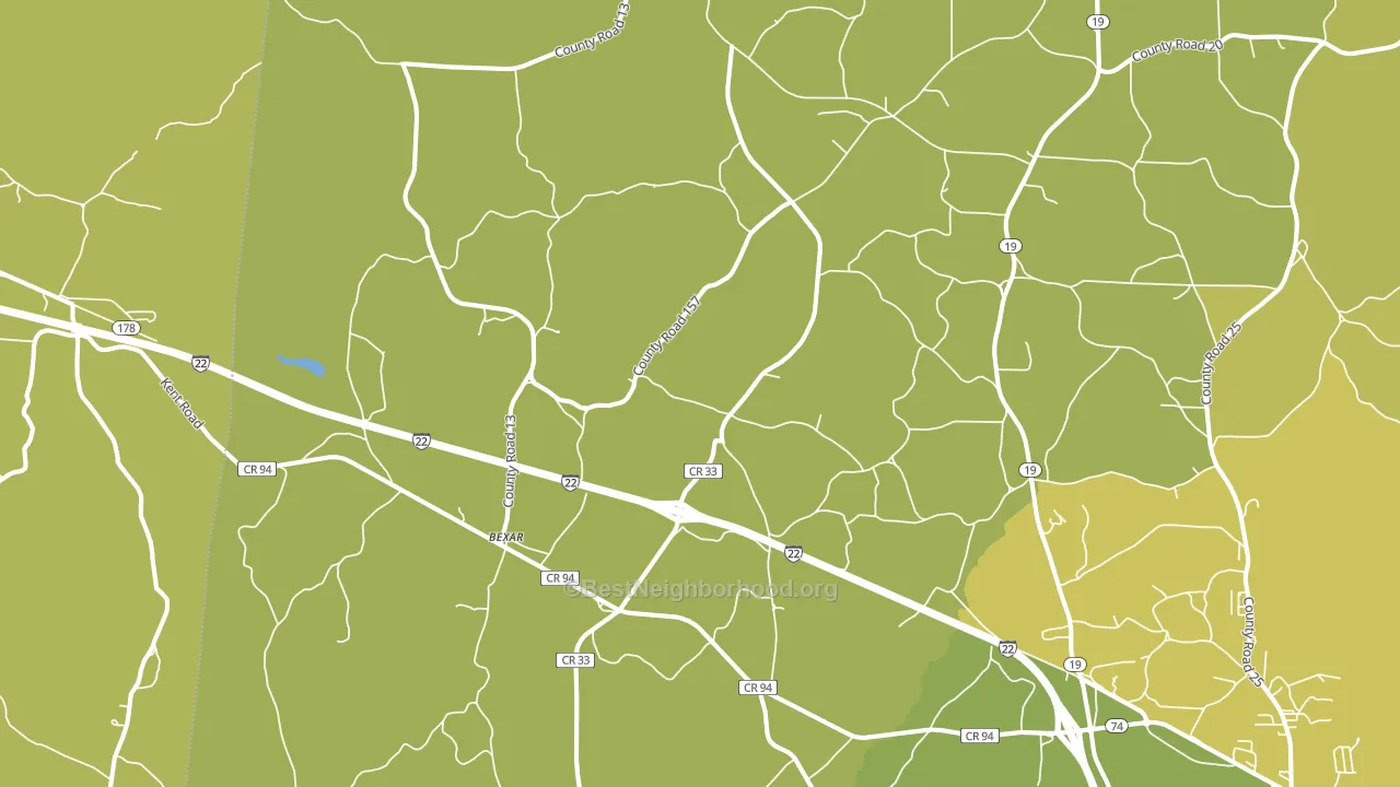 Bexar, AL block-group voter-turnout map