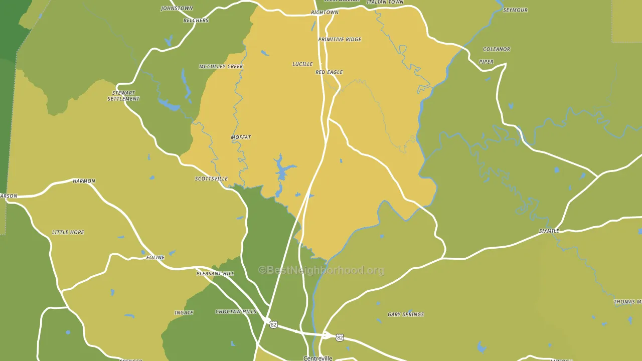 Bibb County, AL block-group voter-turnout map