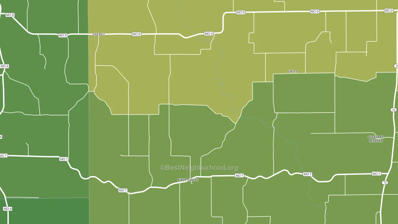 Bible Grove, MO block-group voter-turnout map