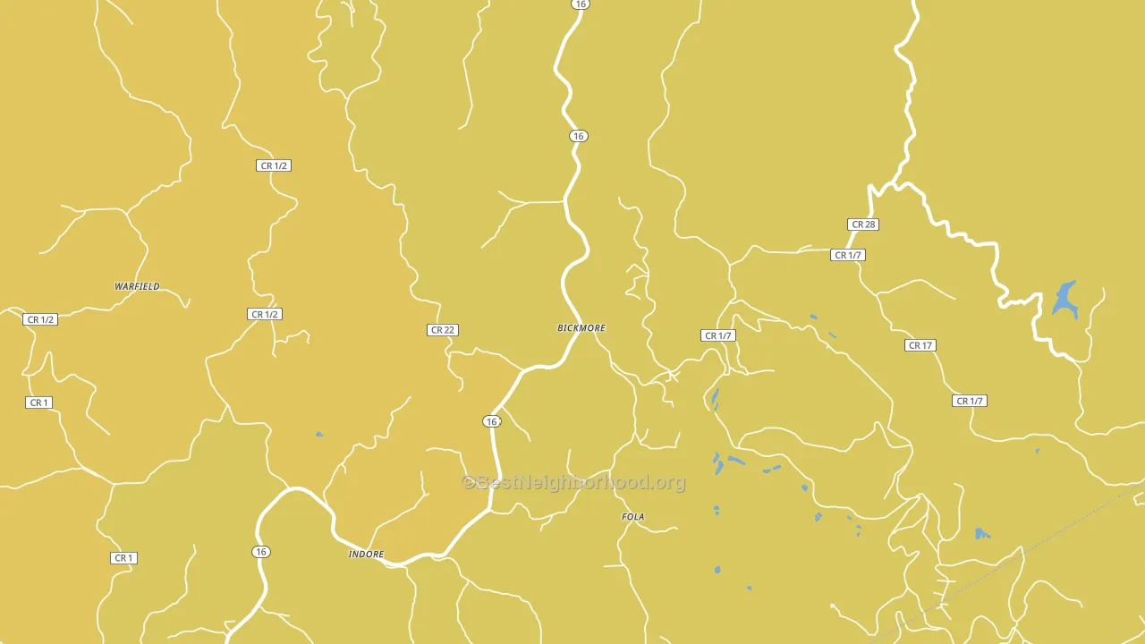 Bickmore, WV block-group voter-turnout map