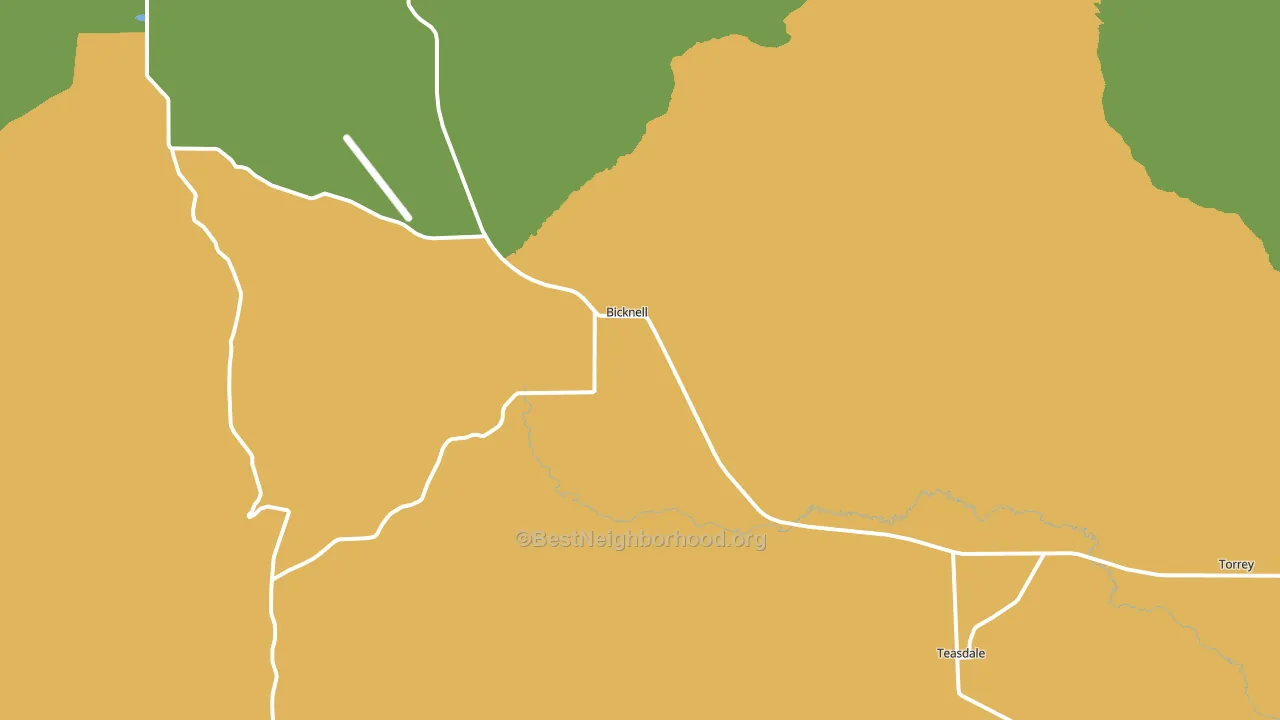 Bicknell, UT block-group voter-turnout map