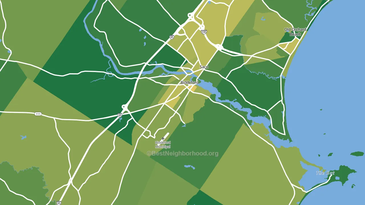 Biddeford, ME block-group voter-turnout map