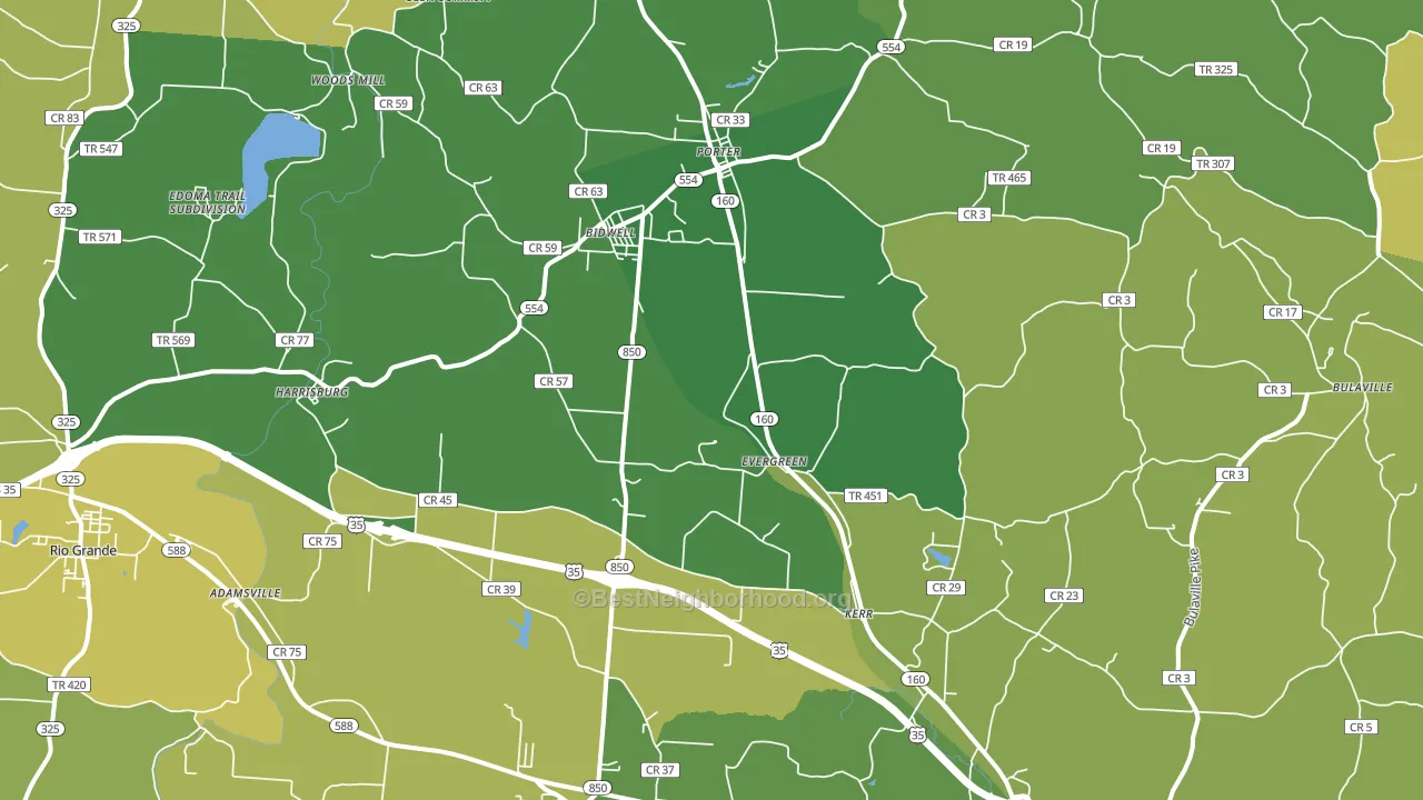 Bidwell, OH block-group voter-turnout map