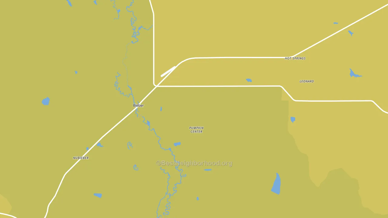Bieber, CA block-group voter-turnout map
