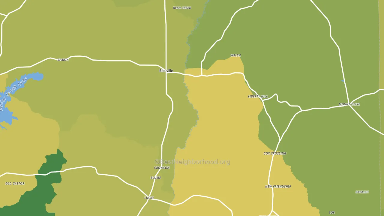 Bienville, LA block-group voter-turnout map