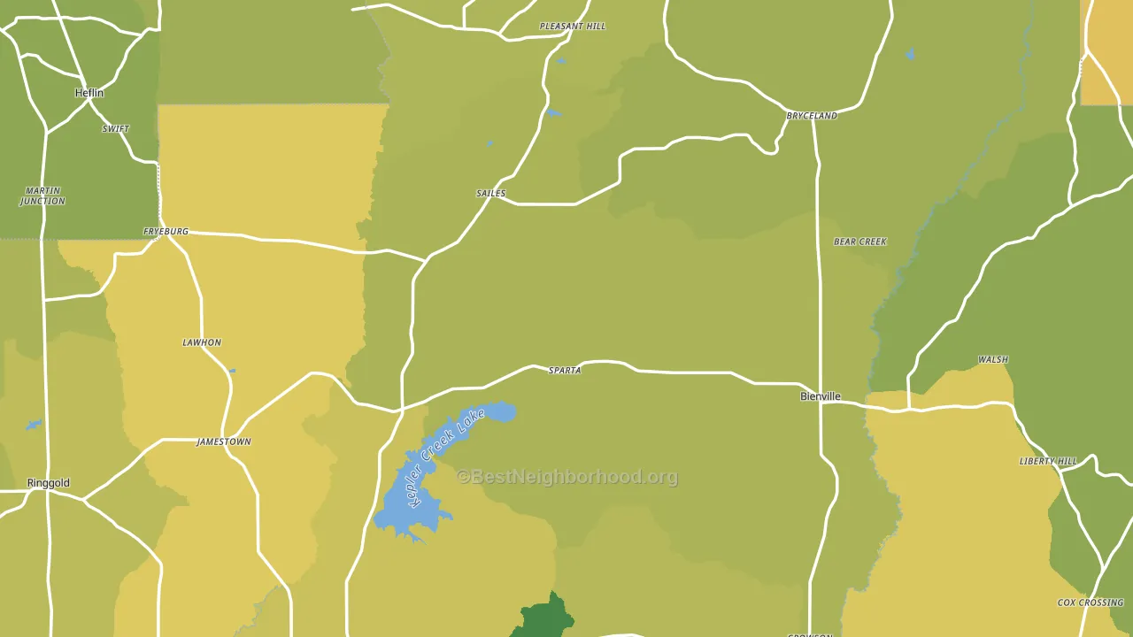 Bienville Parish, LA block-group voter-turnout map