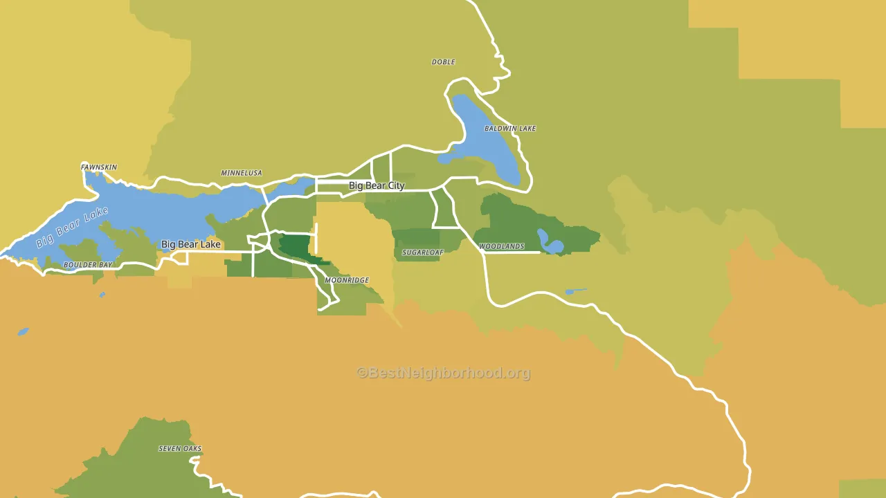 Big Bear, CA block-group voter-turnout map