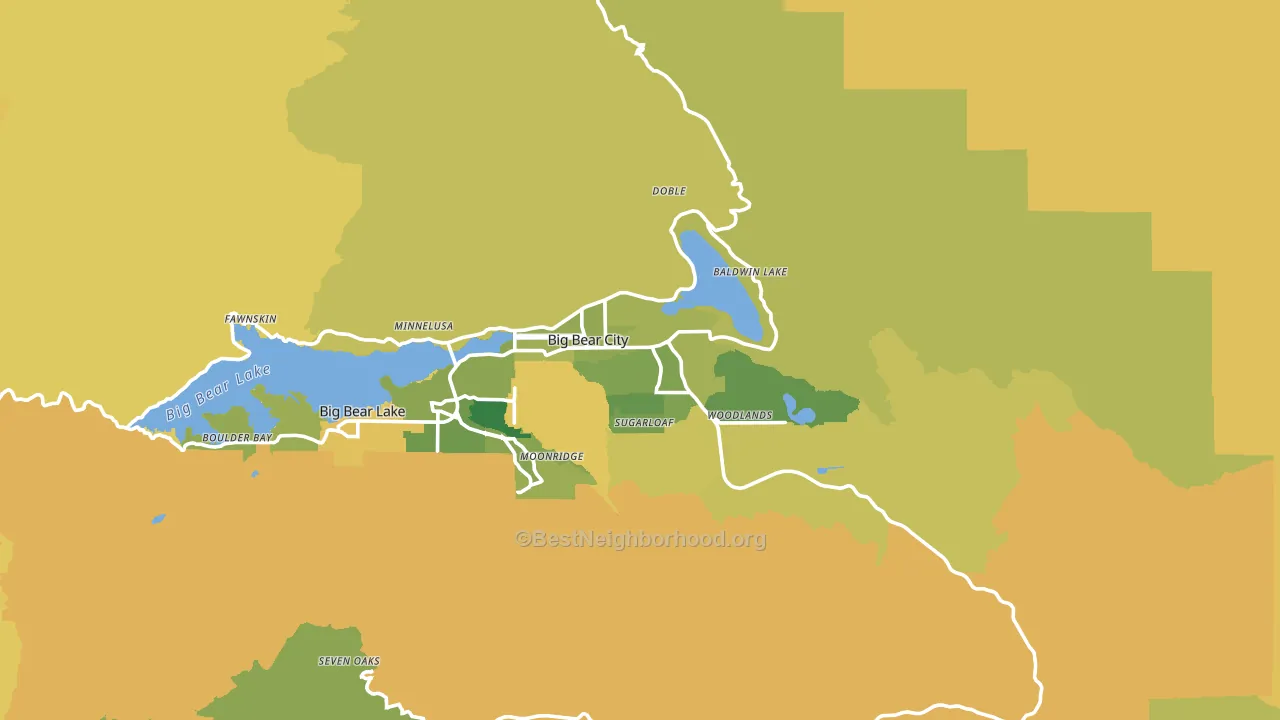 Big Bear City, CA block-group voter-turnout map