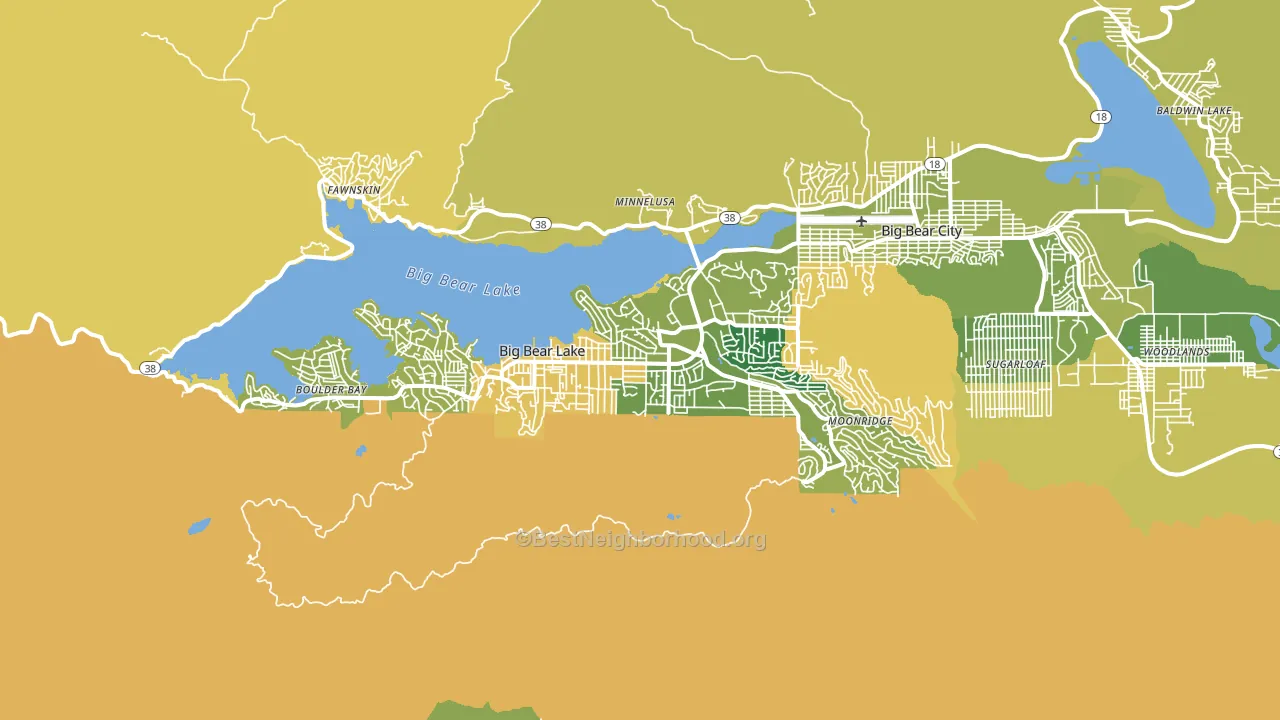 Big Bear Lake, CA block-group voter-turnout map