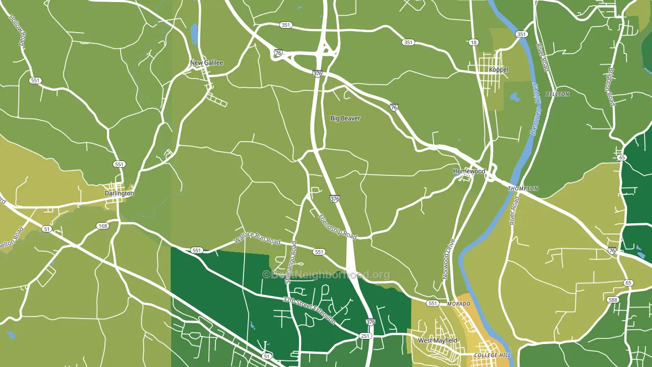 Big Beaver, PA block-group voter-turnout map