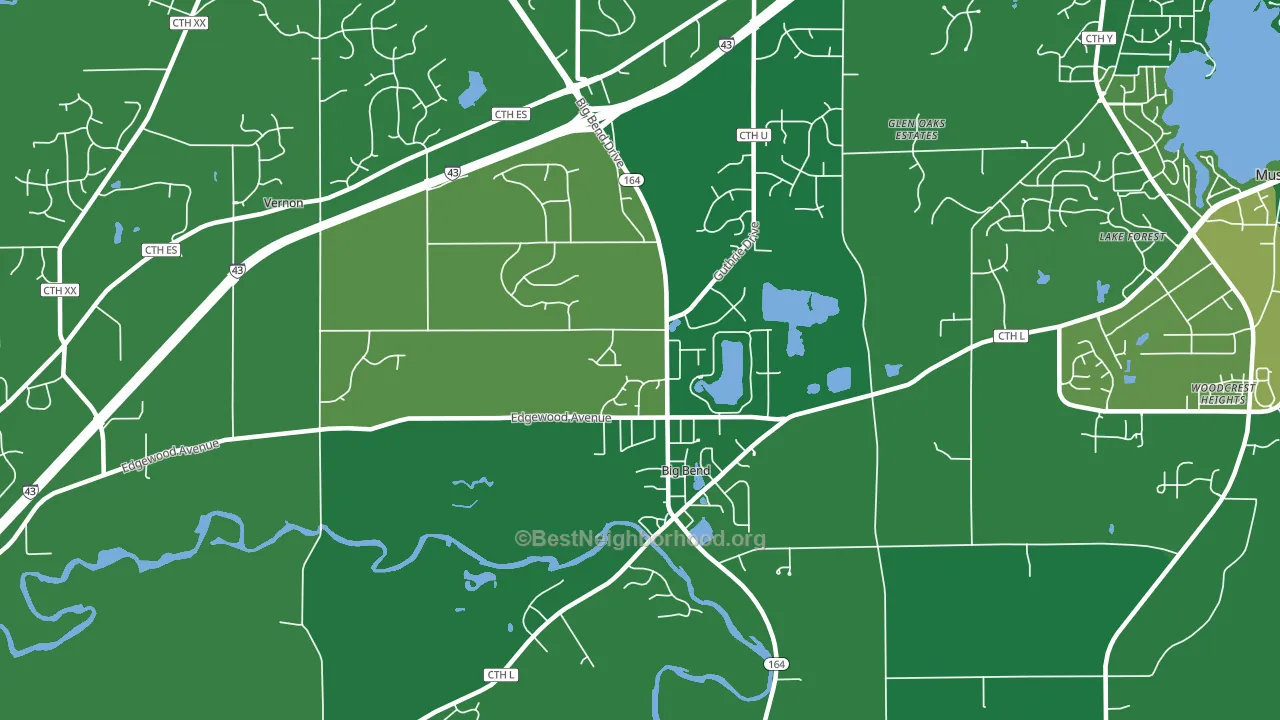 Big Bend, WI block-group voter-turnout map