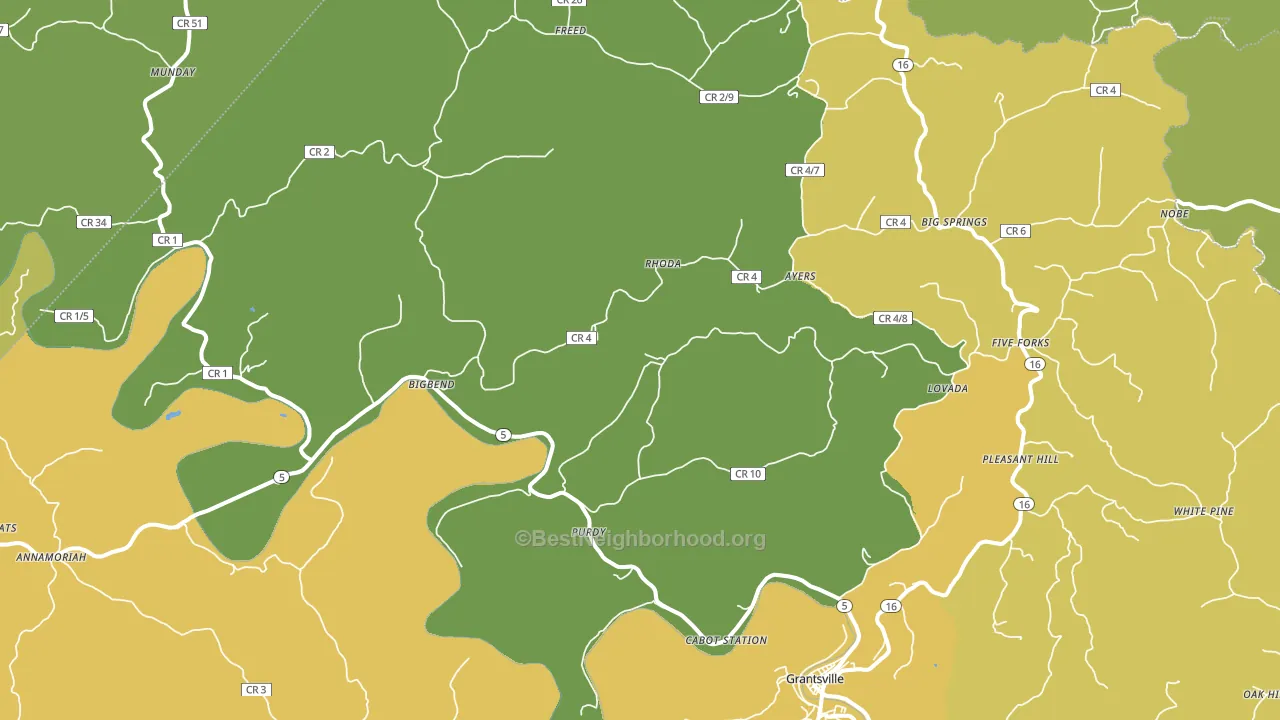 Big Bend, WV block-group voter-turnout map