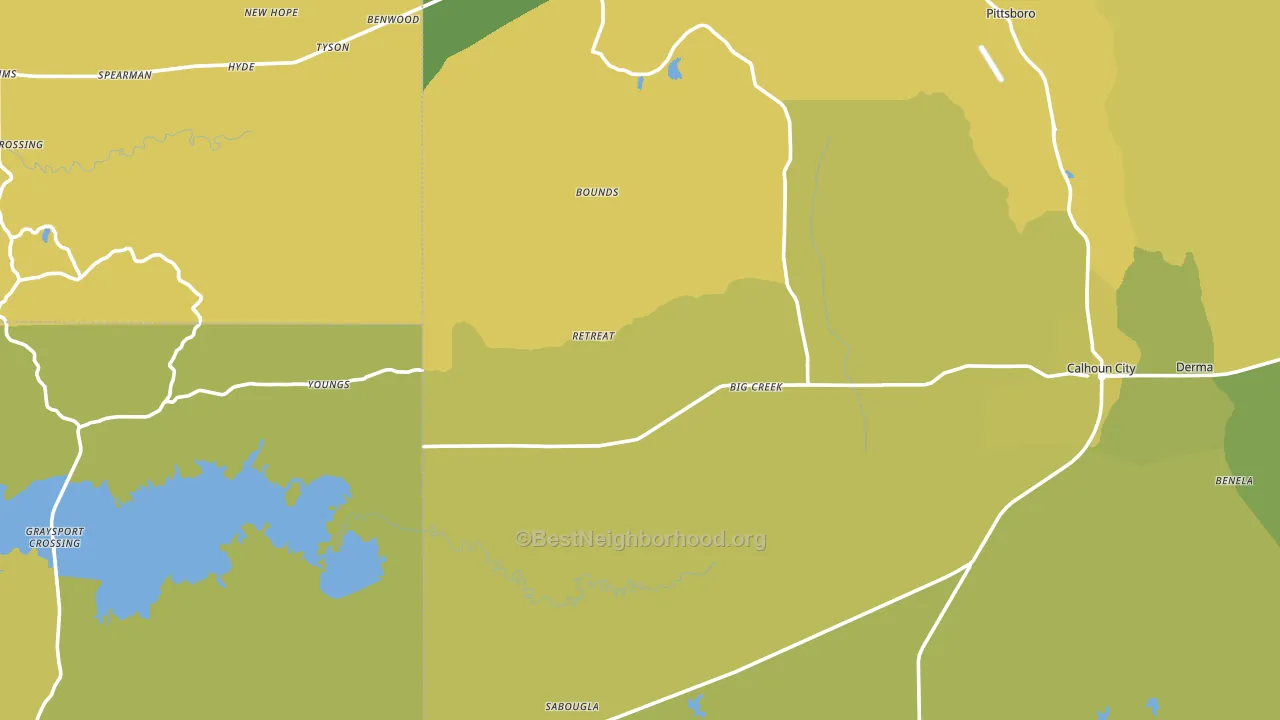 Big Creek, MS block-group voter-turnout map