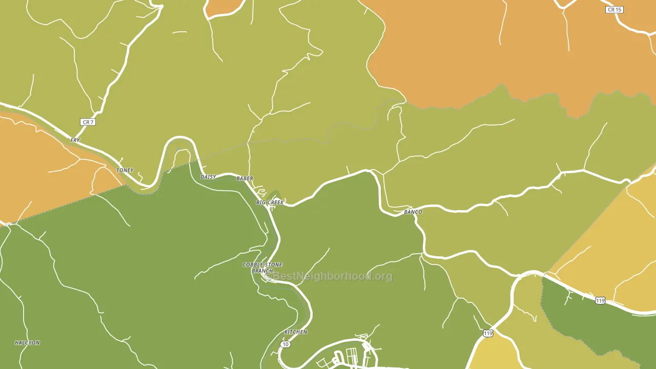Big Creek, WV block-group voter-turnout map