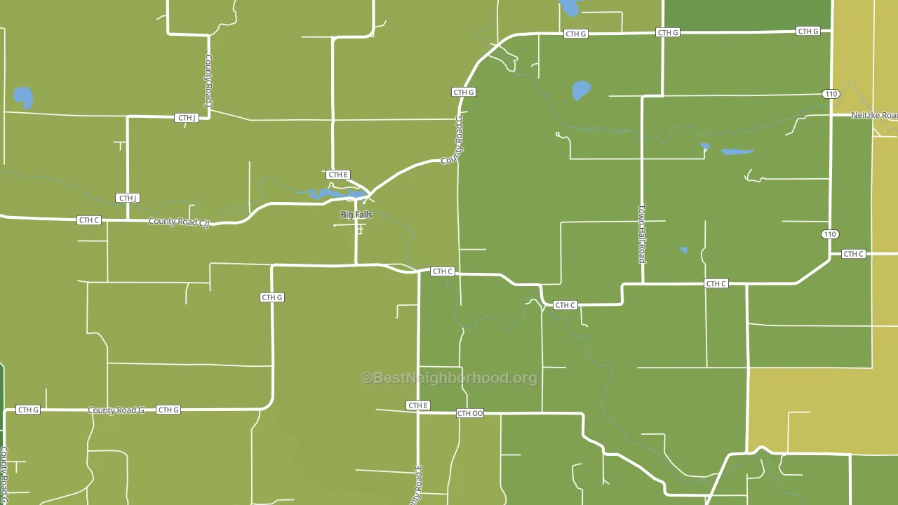 Big Falls, WI block-group voter-turnout map