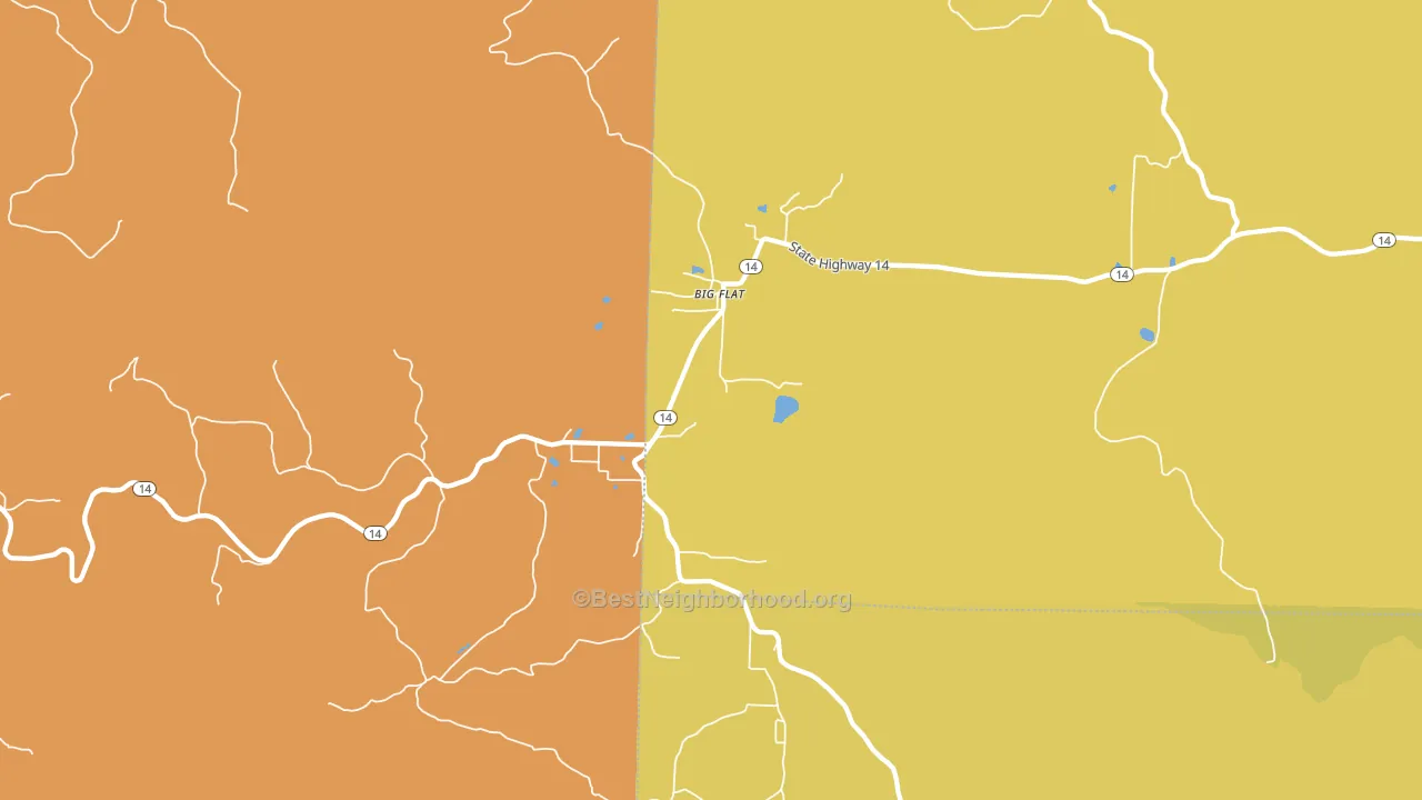 Big Flat, AR block-group voter-turnout map