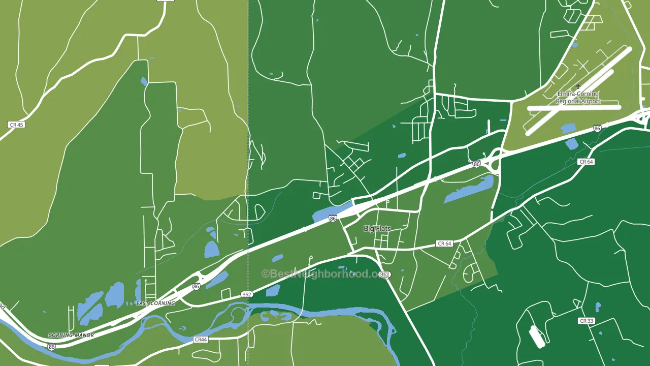 Big Flats, NY block-group voter-turnout map