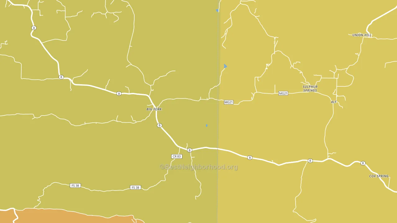 Big Fork, AR block-group voter-turnout map
